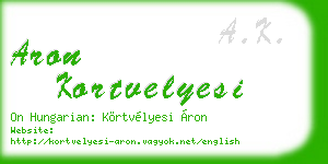 aron kortvelyesi business card